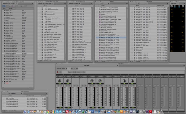 Image showing a desktop view of Avid Media Composer project bins