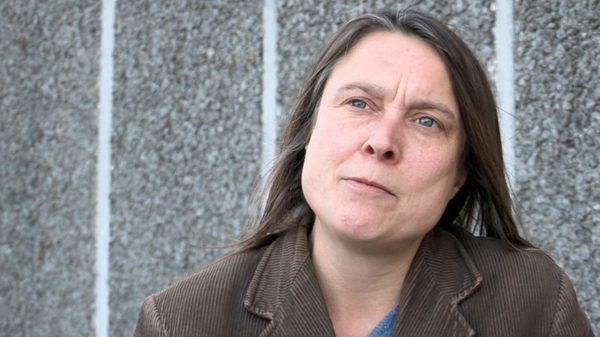 Charity film production. A still image of Sarah Lucas.