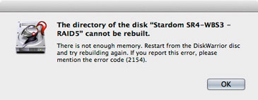 Fixing a RAID 5 image of the DiskWarrior error message