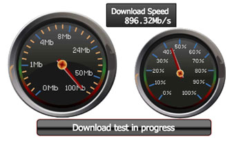 Full fibre connected edit suite.A screen grab showing my broadband data speed.