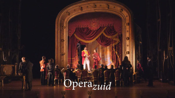 Short video production for Opera Zuid showing wide shot of stage set from act one.