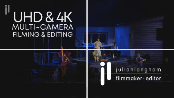 Multi Camera Production showing opera set spilt, my logo and titles