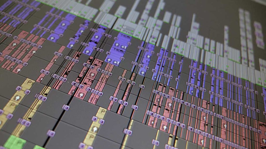 Avid conform showing Avid editing timeline